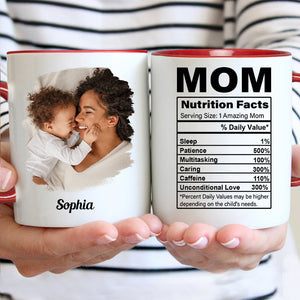 Mom Nutrition Facts, Personalized Funny Mug, Gift For Mom, Custom Photo