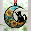 Loss Of Cat Sympathy Silhouette, Personalized Memorial Suncatcher, Memorial Ornament For Loss Of Cat