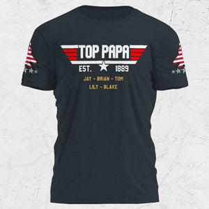 Top Papa Shirt, Personalized Shirt, Father's Day Gifts For Dad