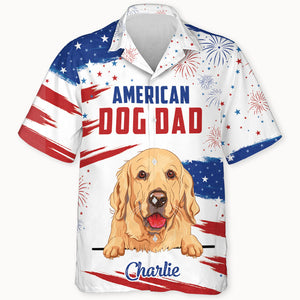 American Dog Dad Dog Mom, Personalized Hawaiian Shirt, Gifts For Dog Lovers