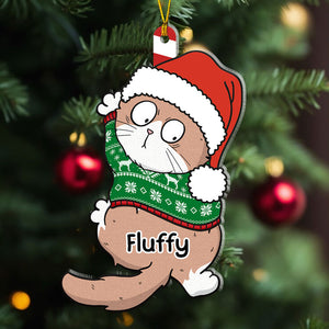 Naughty Cat Ornament, Personalized Acrylic Shape Ornament, Gift For Cat Lovers