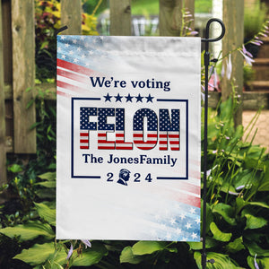 Voting For Felon Trump, Personalized House Flag, Gift For Trump Fans, Election 2024