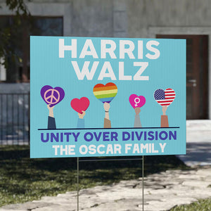 Harris Walz Unity Over Division, Personalized Yard Sign, Kamala Harris Sign, Election 2024