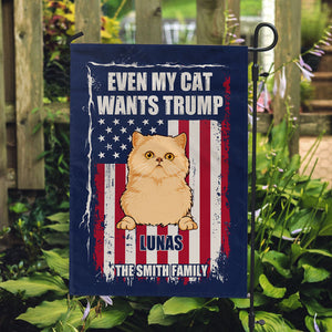 Even My Cat Wants Trump, Personalized House Flag, Gift For Trump Fans, Custom Photo, Election 2024
