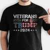 Dad Grandpa Veterans For Trump 2024 American Flag, Personalized Shirt, Gifts For Dad, Gift For Grandpa, Election 2024