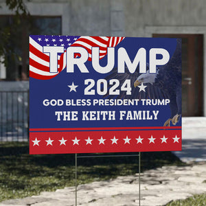 God Bless President Trump 2024, Personalized Yard Sign, Trump Sign, Election 2024