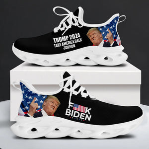 FK Biden Take America Back US Flag Trump MaxSoul Shoes, Personalized Trump Sneakers, Trump Shoes, Election 2024