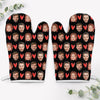 Custom Face Heart Pattern Oven Mitts, Personalized Oven Mitt, Funny Gift For Cook, Birthday Gift, Custom Photo