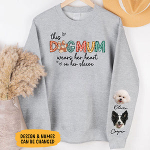 Wear My Heart On My Sleeve, Personalized Sweatshirt With Sleeve Imprint, Custom Photo