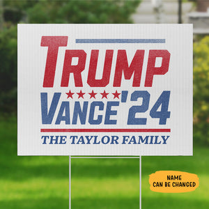 Trump Vance'24, Personalized Yard Sign, Trump Sign, Election 2024