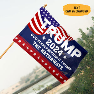God Bless President Trump 2024, Personalized House Flag, Home Decoration, Election 2024