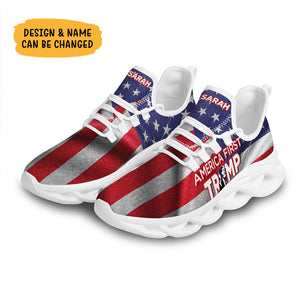 America First Trump MaxSoul Shoes, Personalized Trump Sneakers, Trump Shoes, Election 2024