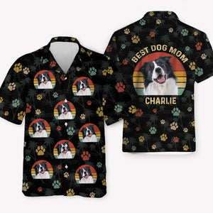 Best Dog Dad Dog Mom Vintage, Personalized Hawaiian Shirt, Gift For Dog Lovers, Custom Photo
