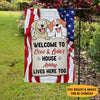 Welcome To The Dog House Pop Eyed Version, Personalized Garden Flags, Gift For Dog Lovers