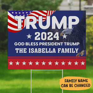 God Bless President Trump 2024, Personalized Yard Sign, Trump Sign, Election 2024