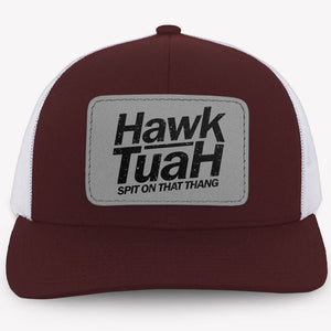 Hawk Tuah Spit On That Thang, Personalized Trucker Leather Patch Hat, Election 2024