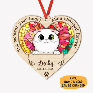 The Moment Your Heart, Personalized Suncatcher Ornament, Car Hanger Memorial Gifts