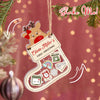 Baby's First Christmas Reindeer Stocking, Personalized Shaker Ornament, Custom Newborn Gift, Baby Ornament