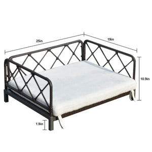 Wicker Pet Bed Rattan Dog Sofa Bed Outdoor Indoor Water Resistant, Pet Accessories, Products For Your Pet