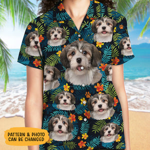 Tropical Hawaiian Pattern, Beach Shirt, Personalized Hawaiian Shirt, Custom Photo