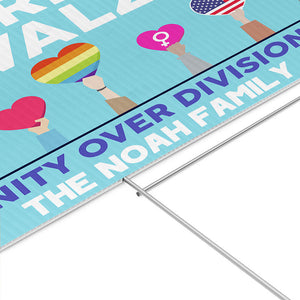 Harris Walz Unity Over Division, Personalized Yard Sign, Kamala Harris Sign, Election 2024