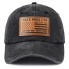 I FIX Black Hat for Men Women, Adjustable Embroidered Wash Cotton Baseball Cap