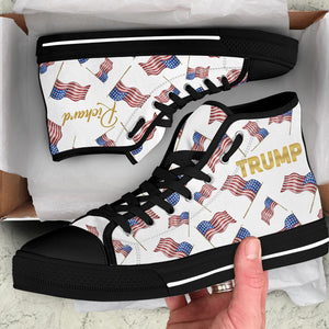 Trump Patriotic Gold High Top Shoes, Personalized Trump Sneakers, Trump Shoes, Election 2024
