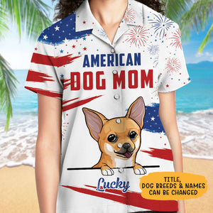 American Dog Dad Dog Mom, Personalized Hawaiian Shirt, Gifts For Dog Lovers