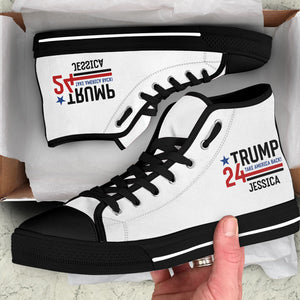 Take America Back Trump 24 Signature High Top Shoes, Personalized Trump Sneakers, Trump Shoes, Election 2024