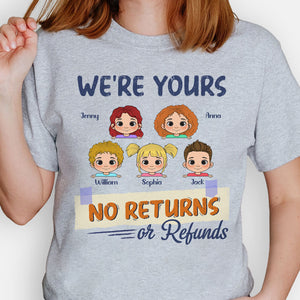 No Returns Or Refunds Peeking Kids, Personalized Shirt, Funny Gift For Dad, Mom, Grandma, Grandpa, Custom Photo