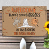 There's Some Horrors in This House, Personalized Doormat, Funny Halloween Doormat