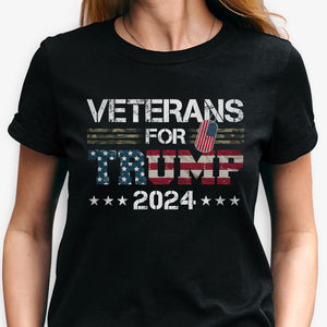 Dad Grandpa Veterans For Trump 2024 American Flag, Personalized Shirt, Gifts For Dad, Gift For Grandpa, Election 2024