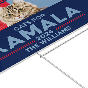 Cats For Kamala 2024, Personalized Yard Sign, Kamala Harris Sign, Custom Photo, Election 2024