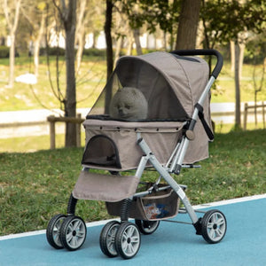 Dog Stroller For Small Dogs Cats, 4 Wheels One-Click Fold Pet Stroller With Swivel Wheels, Pet Accessories, Products For Your Pet