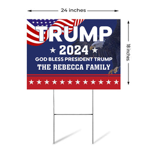 God Bless President Trump 2024, Personalized Yard Sign, Trump Sign, Election 2024