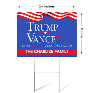 Trump Vance 24 Make America Great Once Again, Personalized Yard Sign, Trump Sign, Election 2024