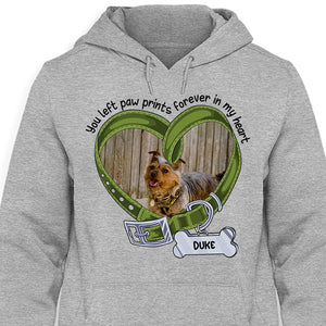You Left Paw Prints In My Heart, Personalized Shirt, Gifts For Dog Lovers, Custom Photo