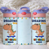 Roaring To School Dinosaur, Personalized Water Bottle With Straw, Back To School Gift For Kid