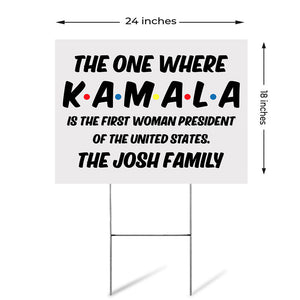 First Woman President Kamala Harris, Personalized Yard Sign, Kamala Harris Sign, Election 2024