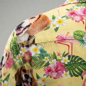 Pet Face Flamingo Hawaiian Pattern, Personalized Hawaiian Shirt, Custom Photo