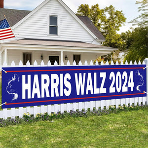Cat For Harris Walz 2024 Banner, Gift For Kamala Harris Supporters, Election 2024