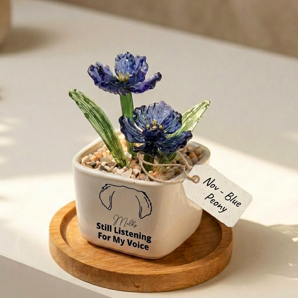 Personalized Dog Loss Gifts, "Still Listening" Planter, Pet Memorial, Custom Design & Birth Month Flower