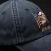 Eagle And American flag "1776β2026" Washed Baseball Cap, Faux Embroidery, Printed Vintage Cotton Twill