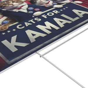 Cats For Kamala US Flag Yard Signs, Kamala Harris Sign, Vote Kamala, Election 2024