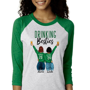 Drinking Bestie Personalized St. Patrick's Day Unisex Raglan Shirt