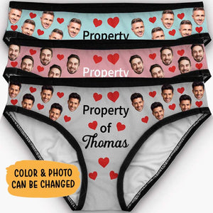 Property Of Husband, Personalized Brief, Funny Gift For Her, Custom Photo