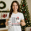 Combo I Love Treats Personalized Shirt And Mug, Christmas Version, Birthday Gift, Gifts For Dog Lovers, Custom Photo