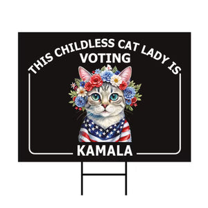 Cat Lady Vote Kamala Yard Sign, Kamala Harris Sign, Vote Kamala, Election 2024
