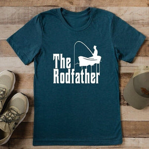 The Rodfather Shirt, Fishing Dad Dark T-Shirt, Funny Fisherman Tee, Fathers Day Gift