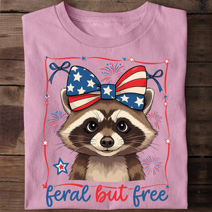 Feral But Free Racoon Uncle Sam Clothing T-Shirt Tank Top, July 4th Shirt, Personalized T-Shirt Tank Top, Funny Shirt